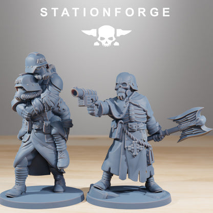 Grim Guard Casualties, Imperial Army proxy miniature, infantry, 28mm heroic scale unpainted resin, view 4