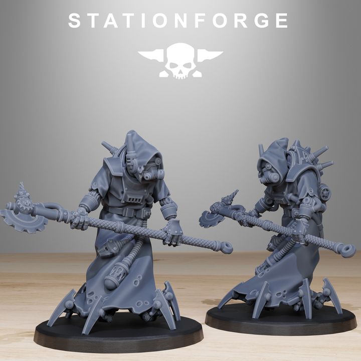 Tech Priests Scavenger Elders (10 Units), 28mm heroic scale unpainted resin, view 7