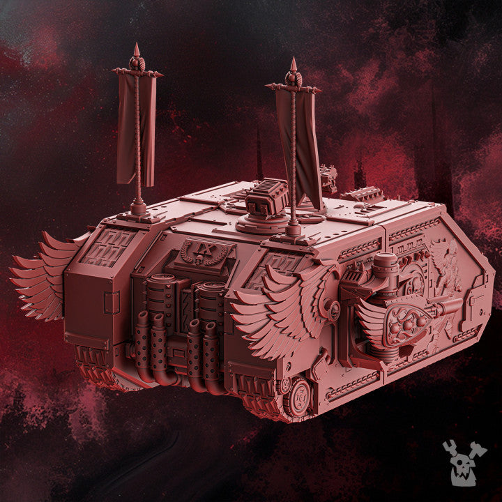 Crimson Knights Asv, proxy miniature, vehicle, 28mm heroic scale unpainted resin, view 4