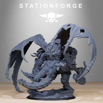 Dark Space Knights Demon, proxy miniature, 28mm heroic scale unpainted resin, view 4