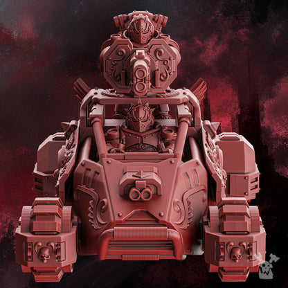 Crimson Knights Buggy, proxy miniature, vehicle, 28mm heroic scale unpainted resin, view 5