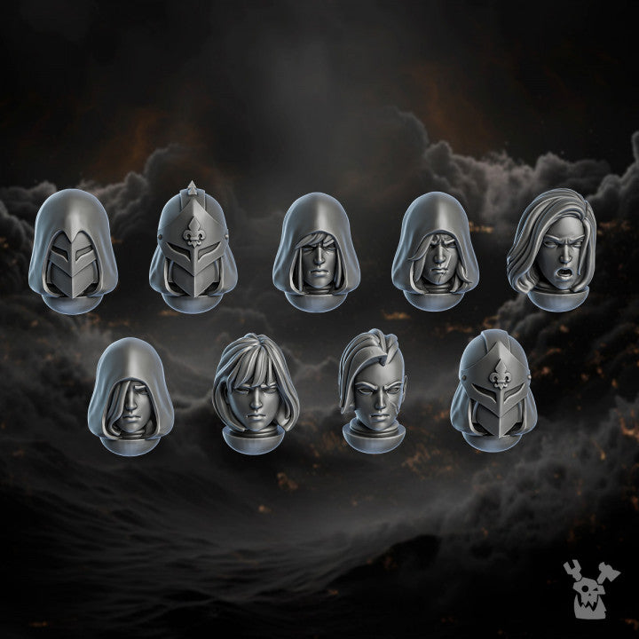 Battle Sisters Heavy Sisters Squad, proxy miniature, 28mm heroic scale unpainted resin, view 2