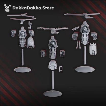 Orks Copters, proxy miniature, 28mm heroic scale unpainted resin, view 3