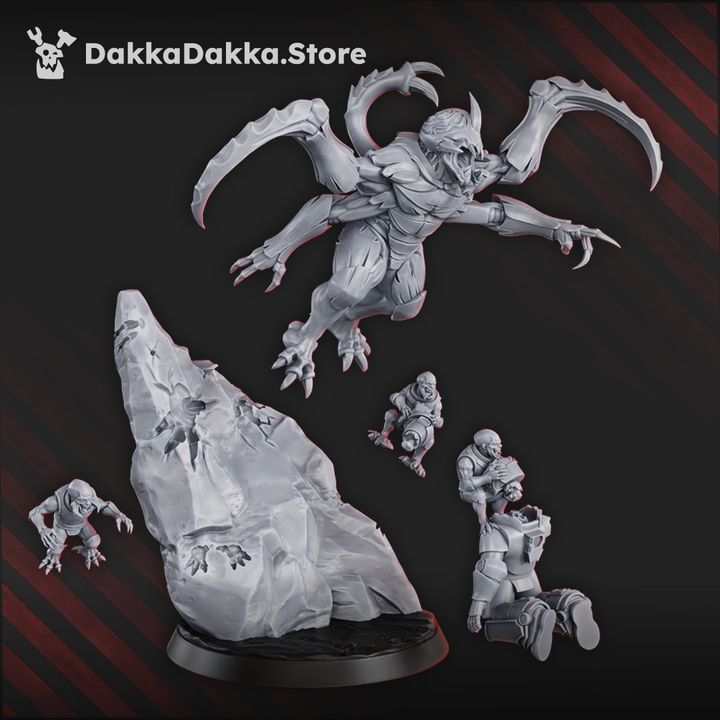 Bio Swarm The Sightless Prince, proxy miniature, character, 28mm heroic scale unpainted resin, view 3