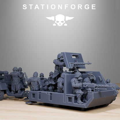 Grim Guard Tankette, Imperial Army proxy miniature, infantry, 28mm heroic scale unpainted resin, view 3