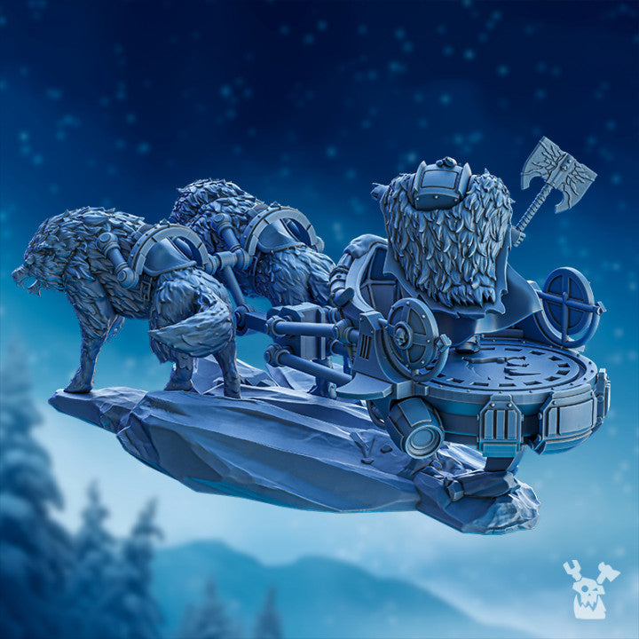 Wolf Knights Candmarr On Thunder Chariot, proxy miniature, vehicle, 28mm heroic scale unpainted resin, view 4