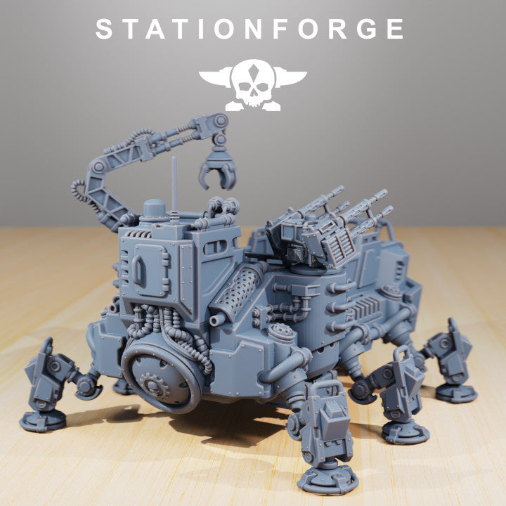 Scavenger Transport Tank, Tech Priests proxy miniature, 28mm heroic scale unpainted resin, view 5