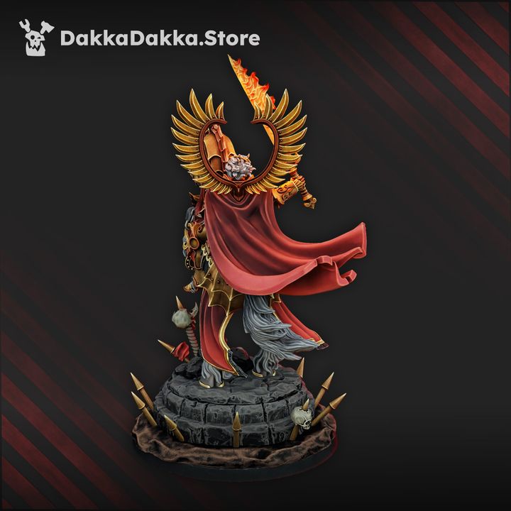 Battle Sisters Saint Seraphiel, proxy miniature, 28mm heroic scale unpainted resin, view 3