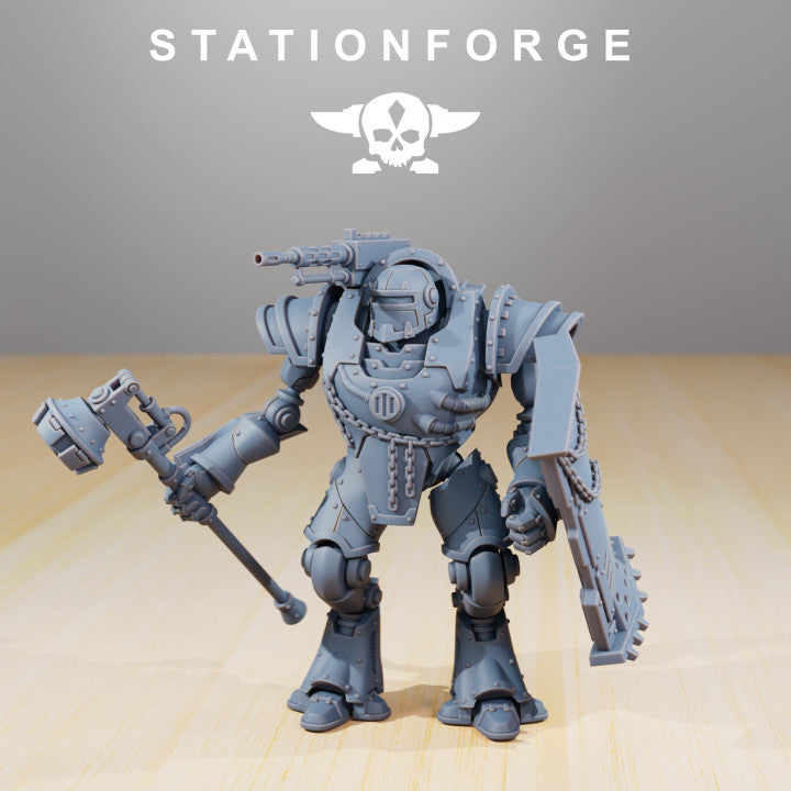 Scavenger Exutars Soldier, Tech Priests proxy miniature, infantry, 28mm heroic scale unpainted resin, view 5