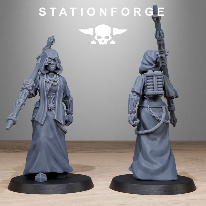 Scavenger Sister Priests, Battle Sisters proxy miniature, character, 28mm heroic scale unpainted resin, view 5
