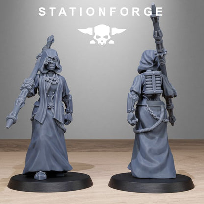 Scavenger Sister Priests, Battle Sisters proxy miniature, character, 28mm heroic scale unpainted resin, view 5