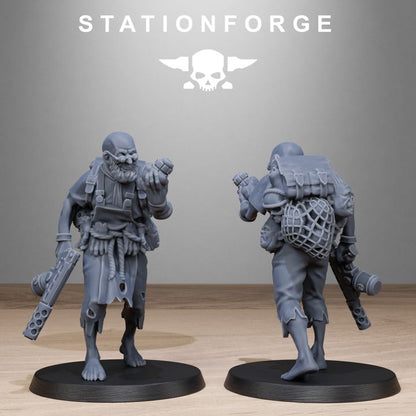Dark Space Knights Guard Abhumans, proxy miniature, infantry, 28mm heroic scale unpainted resin, view 4