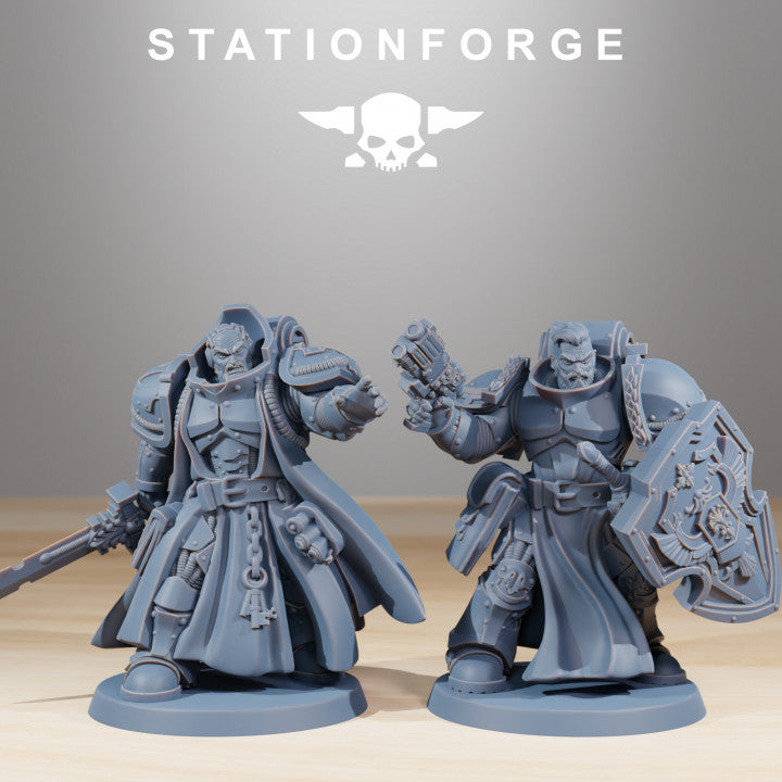 Space Knights Squad (10 Units), proxy miniature, squad, 28mm heroic scale unpainted resin, view 4
