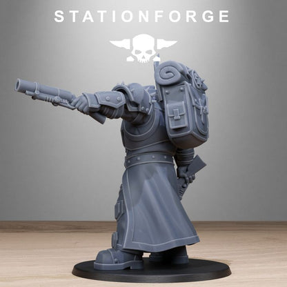 Dark Space Knights Guard Destructor, proxy miniature, infantry, 28mm heroic scale unpainted resin, view 3