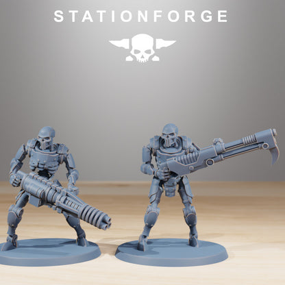 Necro X1 Infantry (10 Units), proxy miniature, squad, 28mm heroic scale unpainted resin, view 3