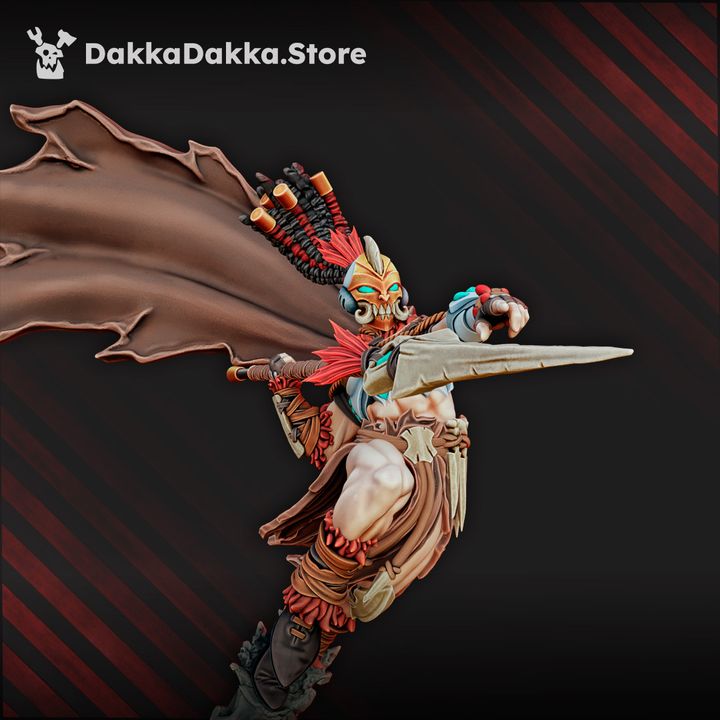 Eldar Nazca The Lone Squaller, proxy miniature, 28mm heroic scale unpainted resin, view 3