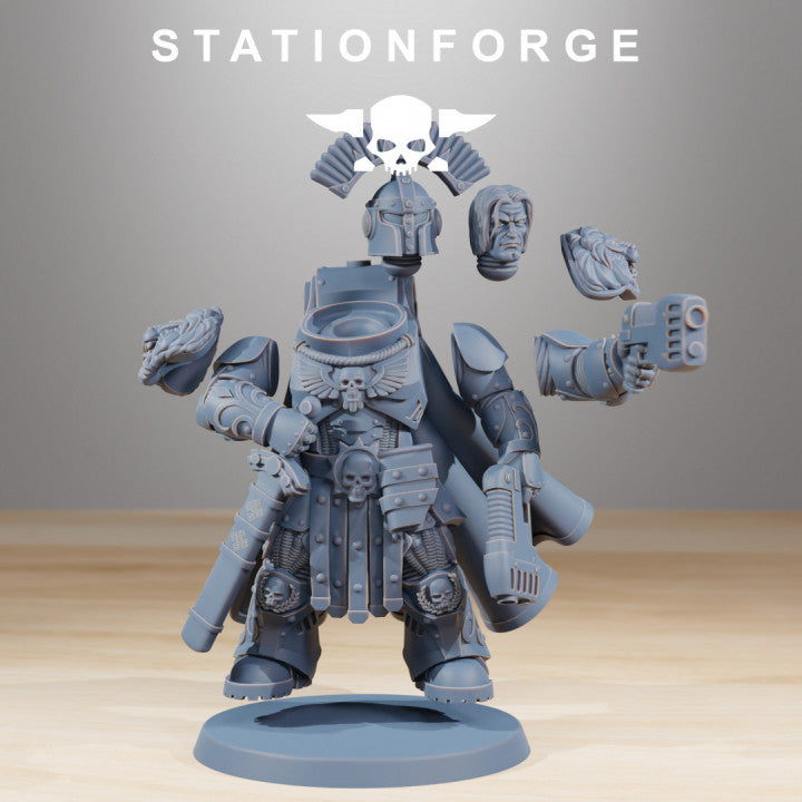 Space Knights Guardmen (10 Units), proxy miniature, squad, 28mm heroic scale unpainted resin, view 2