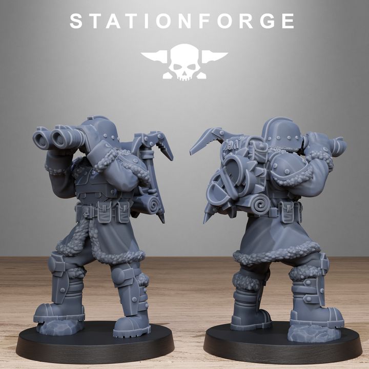 Grim Guard Frostwatch Patrol, Imperial Army proxy miniature, infantry, 28mm heroic scale unpainted resin, view 3