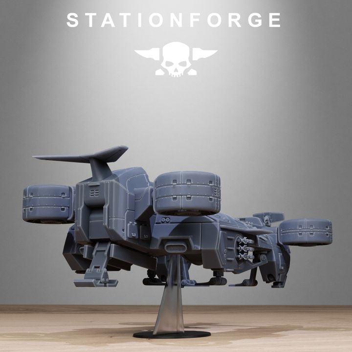 Free Guard Skycrane, Imperial Army proxy miniature, infantry, 28mm heroic scale unpainted resin, view 4