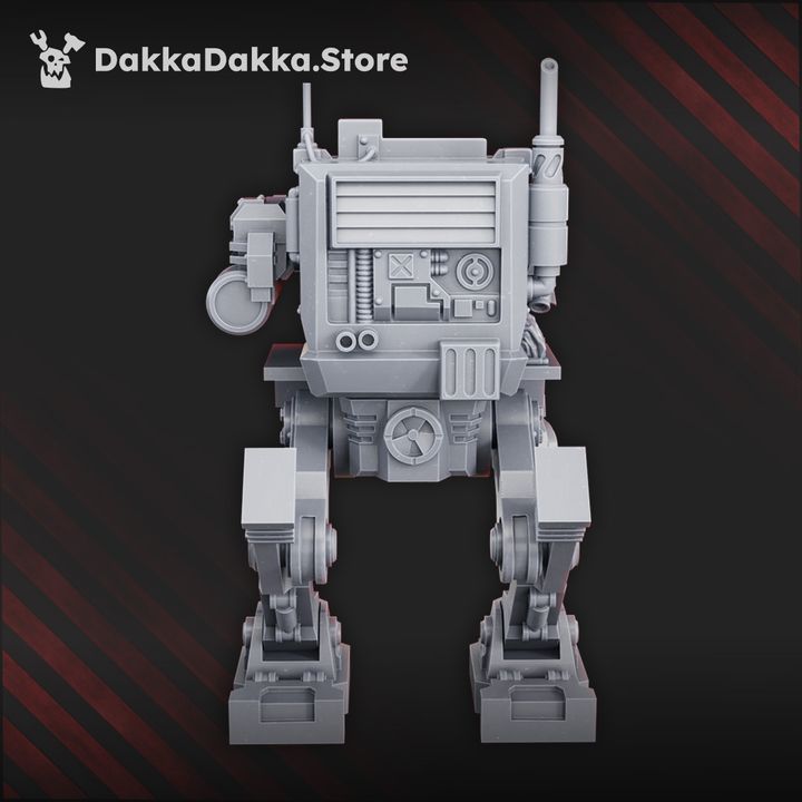 Regius Guard Stomper Mech, Imperial Army proxy miniature, walker, 28mm heroic scale unpainted resin, view 3