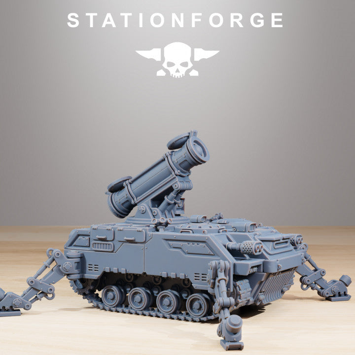 Space Knights Predator Tank, proxy miniature, 28mm heroic scale unpainted resin, view 4