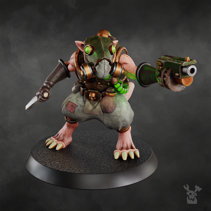 Tech Priests Miner, 28mm heroic scale unpainted resin, view 4