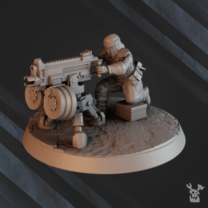 Regius Guard Bedouin Heavy Fire Support Squad, Imperial Army proxy miniature, 28mm heroic scale unpainted resin, view 4