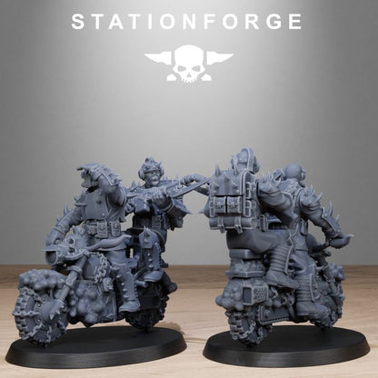 Dark Space Knights Guard Bikers, proxy miniature, infantry, 28mm heroic scale unpainted resin, view 9