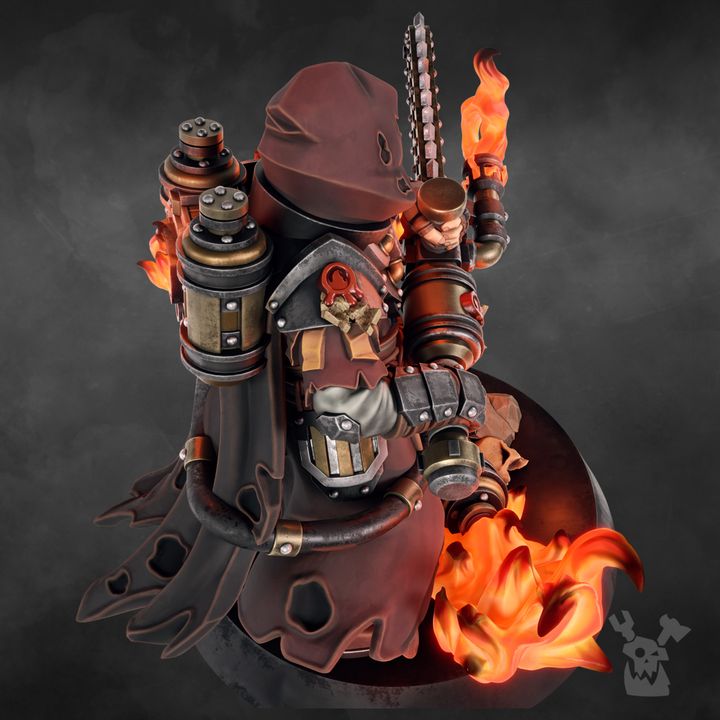 Furio The Ashblood, Battle Sisters proxy miniature, character, 28mm heroic scale unpainted resin, view 4