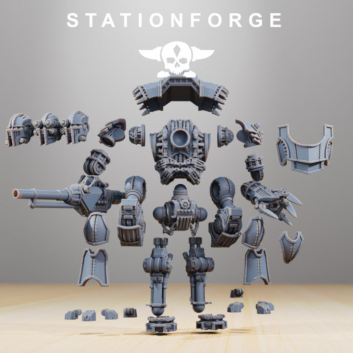 Scavenger Defender MK1, Tech Priests proxy miniature, 28mm heroic scale unpainted resin, view 3