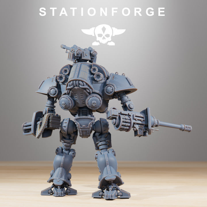 Scavenger Defender MK2, Tech Priests proxy miniature, 28mm heroic scale unpainted resin, view 4