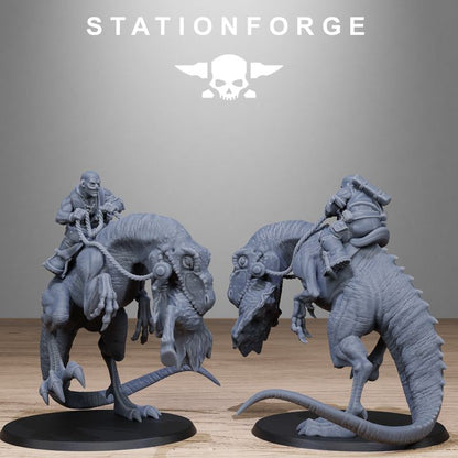 Grim Guard Jungle Raptors, Imperial Army proxy miniature, infantry, 28mm heroic scale unpainted resin, view 6