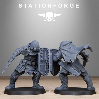 Royal Guard Bloodwardens, Imperial Army proxy miniature, infantry, 28mm heroic scale unpainted resin, view 2