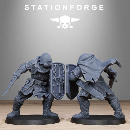 Royal Guard Bloodwardens, Imperial Army proxy miniature, infantry, 28mm heroic scale unpainted resin, view 2