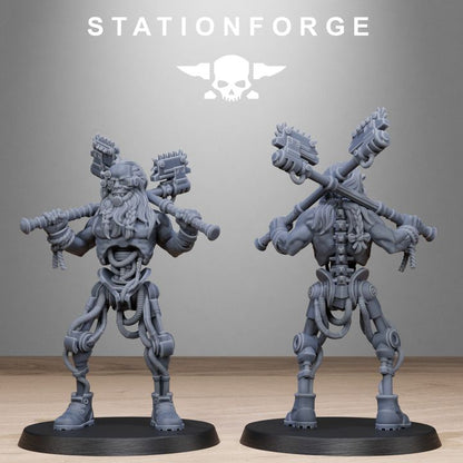 Tech Priests Barbarians, 28mm heroic scale unpainted resin, view 4