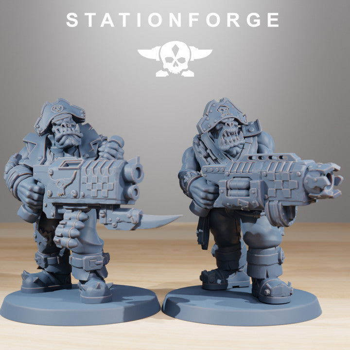 Orks Pirates, proxy miniature, 28mm heroic scale unpainted resin, view 4