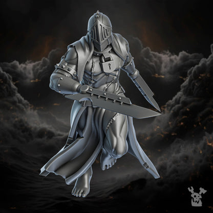 Battle Sisters Unrepentants, proxy miniature, 28mm heroic scale unpainted resin, view 2