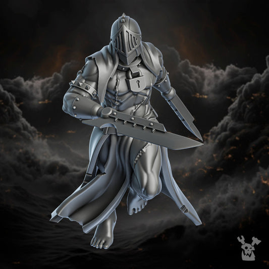Battle Sisters Unrepentants, proxy miniature, 28mm heroic scale unpainted resin, view 2
