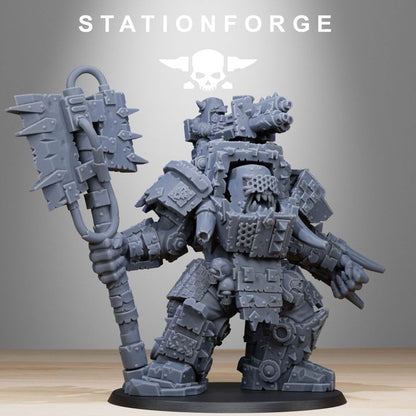 Orks Commander, proxy miniature, character, 28mm heroic scale unpainted resin, view 6