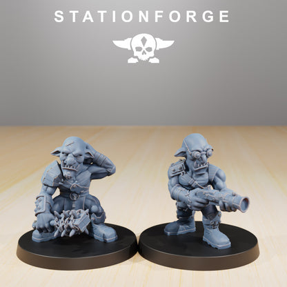 Orks Artillery Goblins, proxy miniature, 28mm heroic scale unpainted resin, view 5