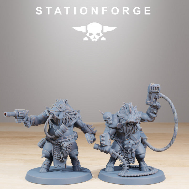 Dark Space Knights Beasts (10 Units), proxy miniature, squad, 28mm heroic scale unpainted resin, view 3