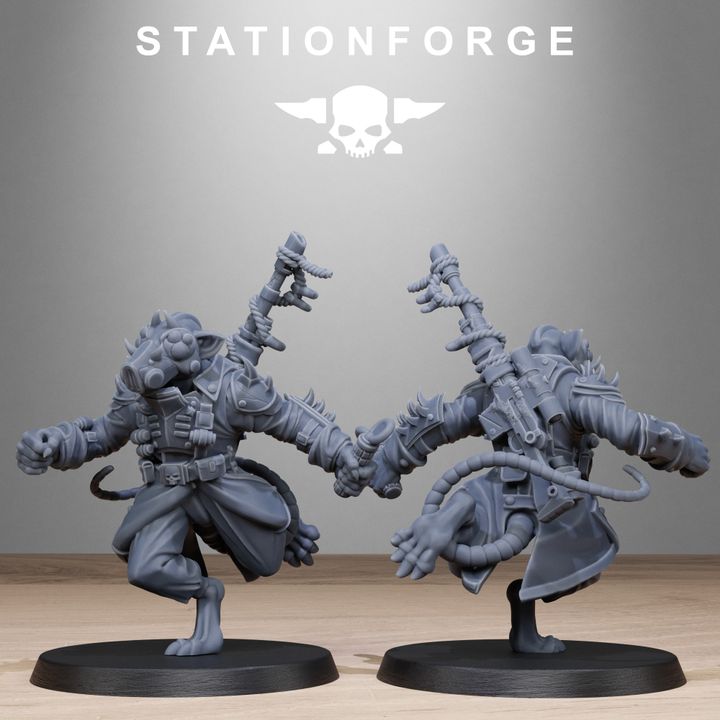 Dark Space Knights Guard Raticus, proxy miniature, infantry, 28mm heroic scale unpainted resin, view 5