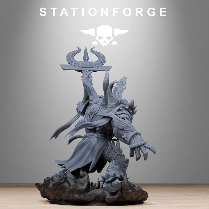 Dark Space Knights Guard King Brute, proxy miniature, character, 28mm heroic scale unpainted resin, view 5