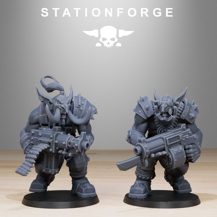 Orks Trolls (10 Units), proxy miniature, squad, 28mm heroic scale unpainted resin, view 7