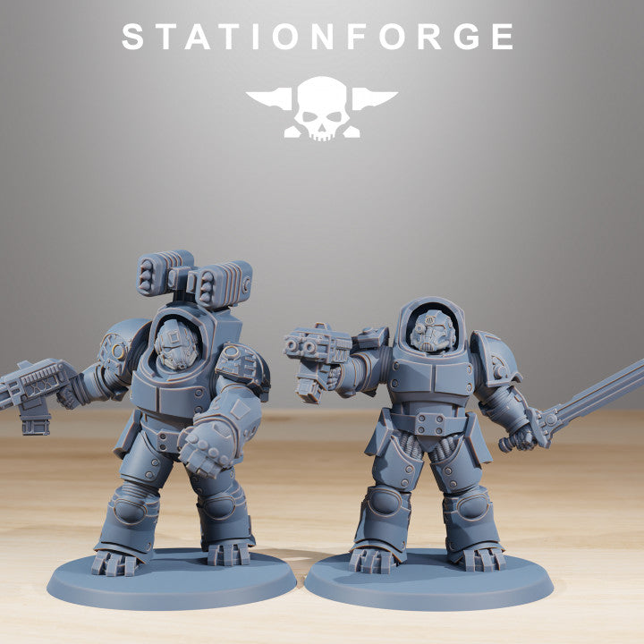 Space Knights Vanguard Shoulder Pads (10 Units), resin conversion bits, squad, 28mm heroic scale unpainted resin, vi, view 5