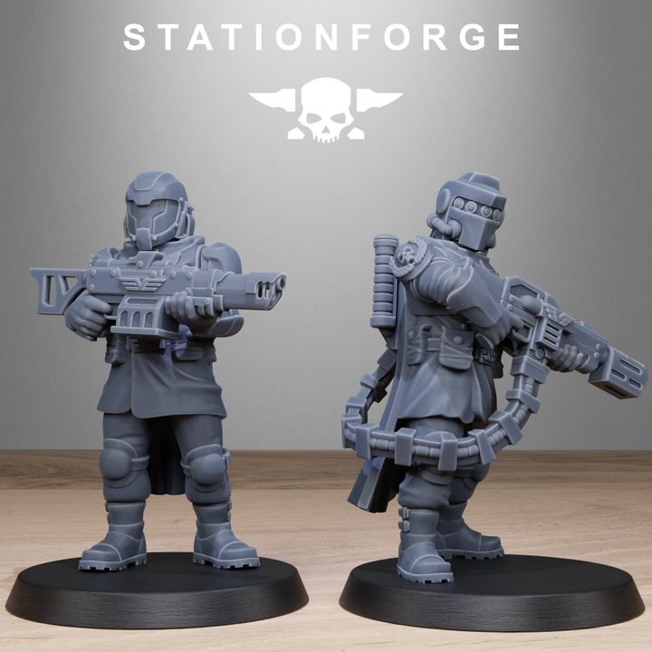 Vaskar Patrol, Imperial Army proxy miniature, 28mm heroic scale unpainted resin, view 4