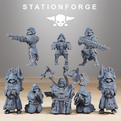 Scavenger Floating Chapel, Tech Priests proxy miniature, 28mm heroic scale unpainted resin, view 3