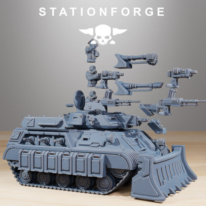 Grim Guard Support Tank, Imperial Army proxy miniature, 28mm heroic scale unpainted resin, view 3