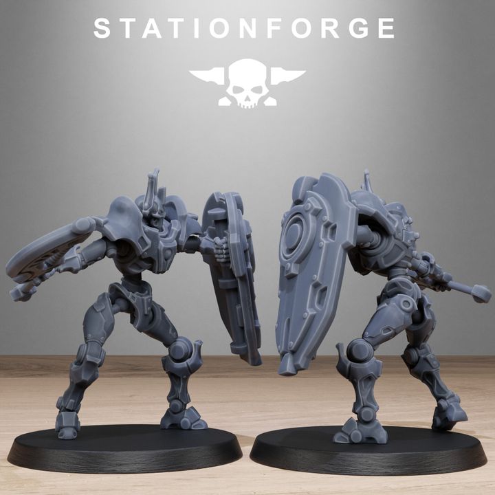 Necro Blades, proxy miniature, 28mm heroic scale unpainted resin, view 3