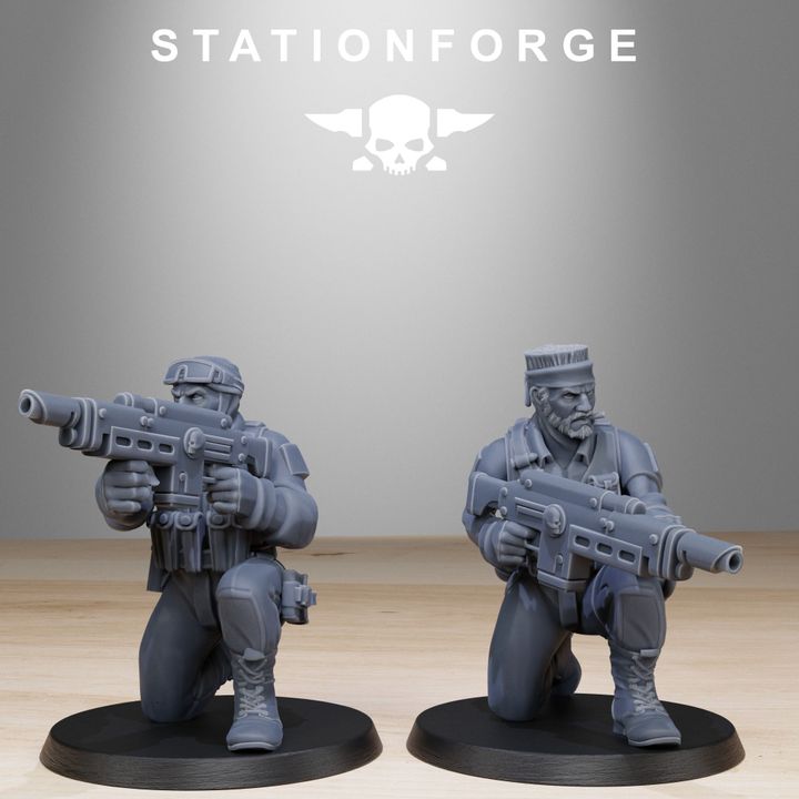Imperial Army Grim Guard Counter Terrorists (10 Units), 28mm heroic scale unpainted resin, view 6